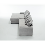[NEW ARRIVED] [VIDEO PROVIDED] Oversized Two-Piece Couches, L Shaped Sofa, Corduroy, Left Chaise Daybed,with Armrests,Eight Throw Pillows,Corner Sofa,Easy To Assemble, Gray