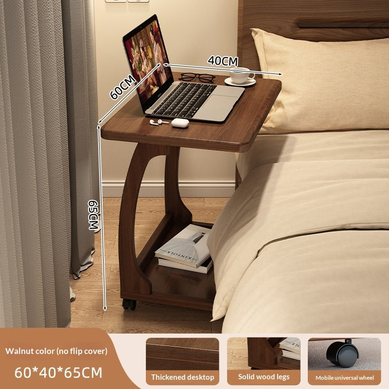 Small-sized Bedside Table Household Bedroom Nutbrown Flat model 60x40x65cm