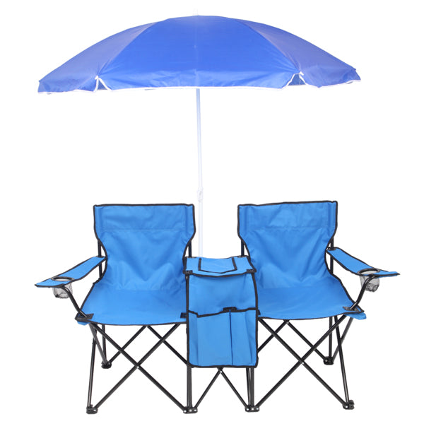 Outdoor Beach Fishing Chair With Umbrella In Blue Blue