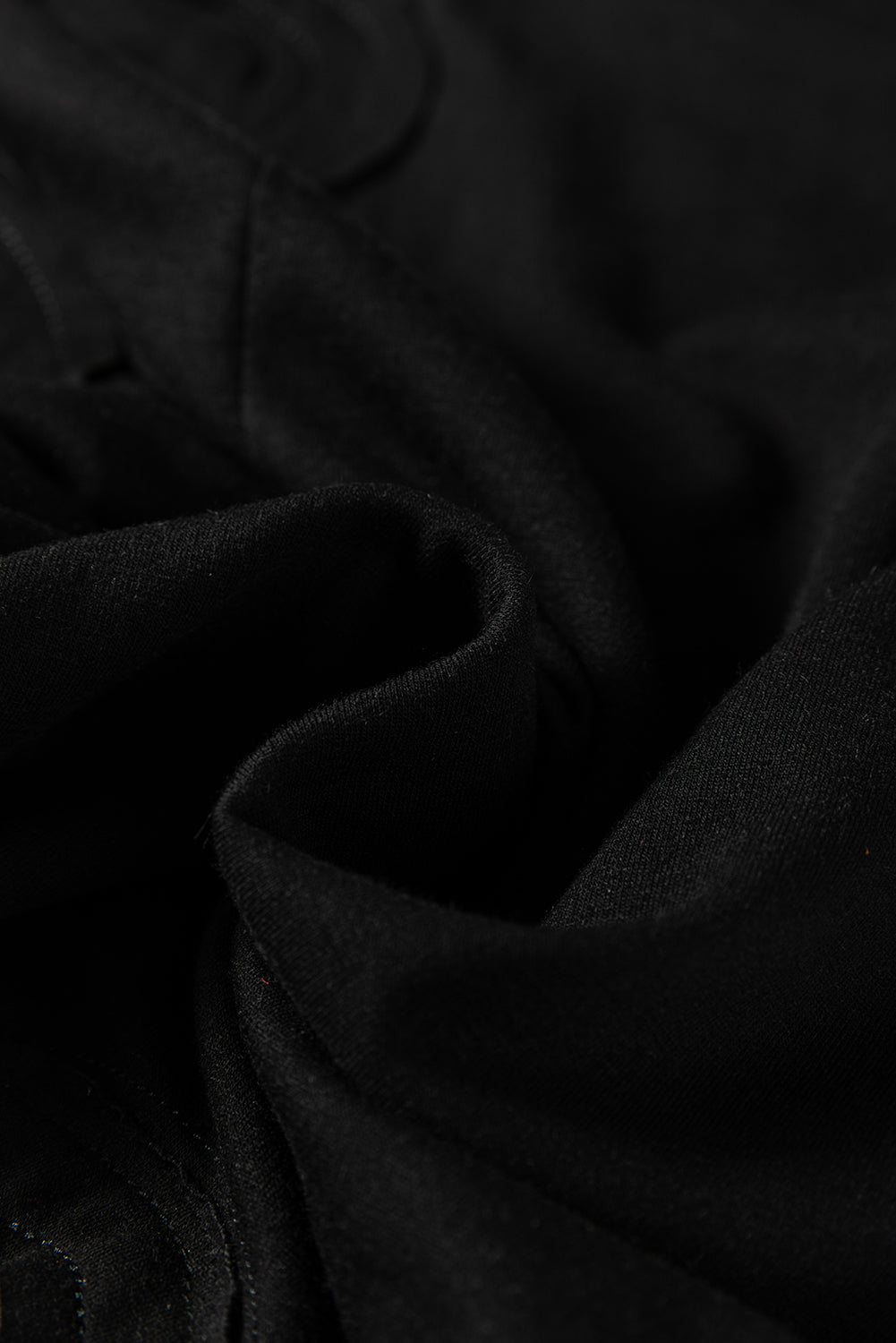 Black Solid Color Raw Seam Big Flower Patched Loose Overall Jumpsuit- Women