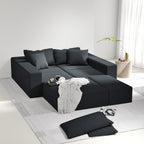 Modern Upholstered Sectional Sofa Couch Set,Modular 132' L Shaped Sectional Living Room Sofa Set With 6 Pillows,Free Combination Sofa Couch for Living Room,Bedroom