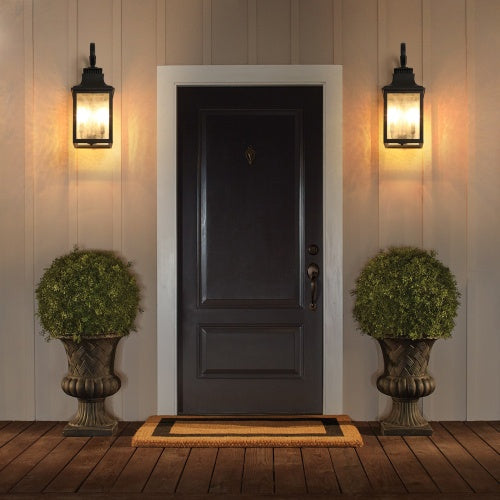 Large Outdoor Glass Wall Light Supports Many Types Of Bulbs Black