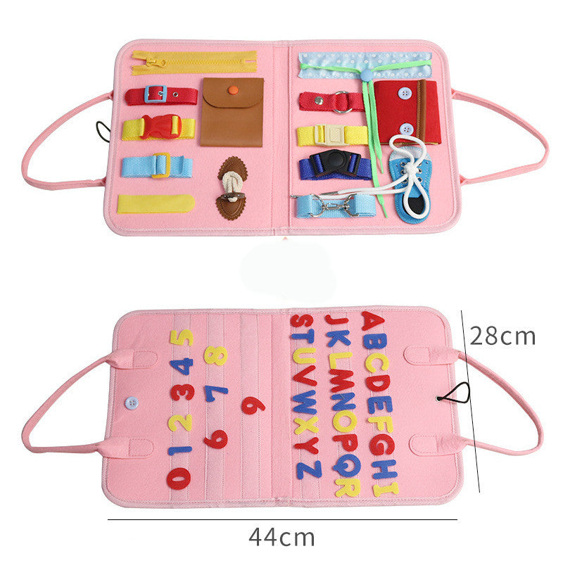 New Busy Book Children's Busy Board Dressing And Buttoning Learning Baby Early Education Preschool Sensory Learning Toy B