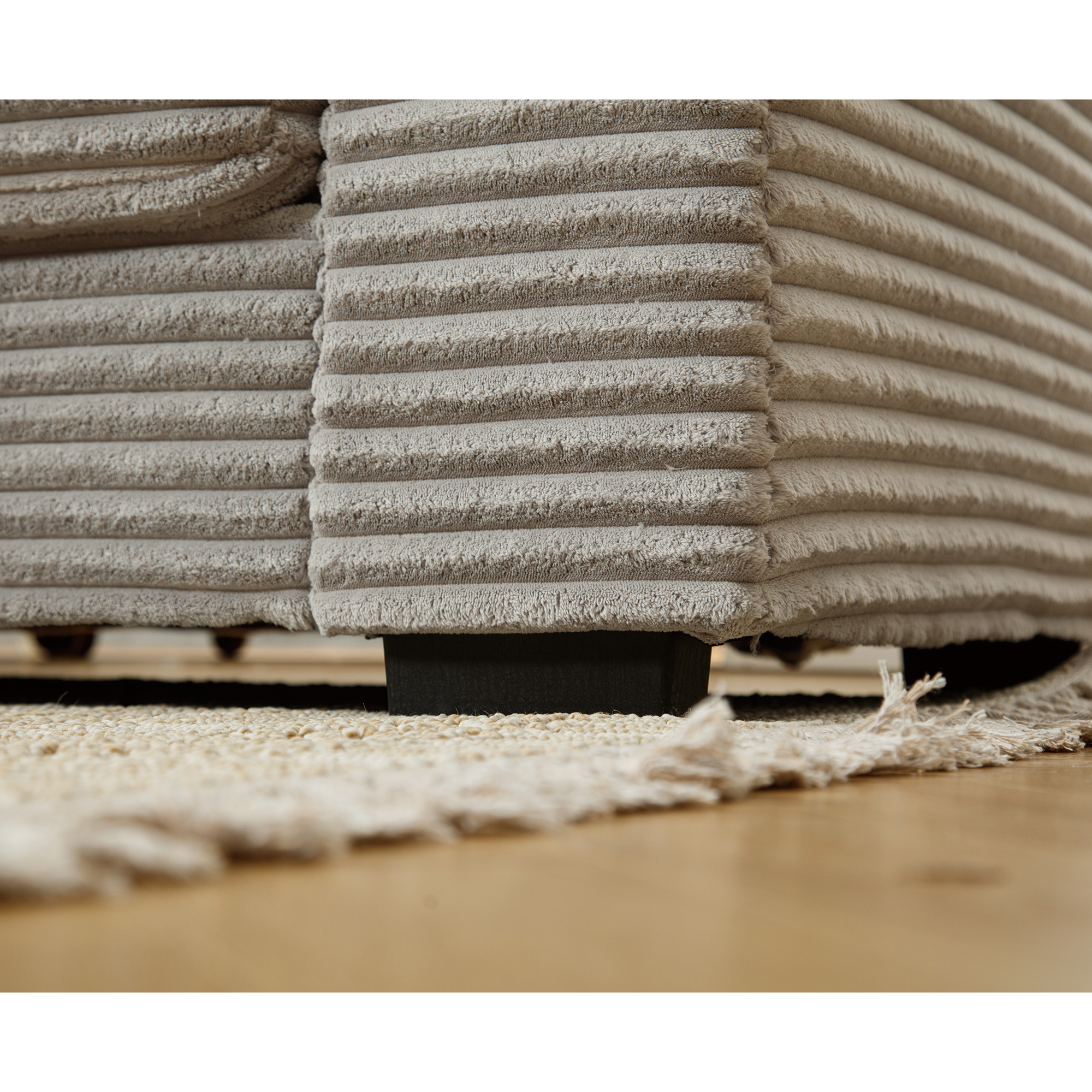 [NEW ARRIVED] [VIDEO PROVIDED] Oversized Two-Piece Couches, L Shaped Sofa, Corduroy, Left Chaise Daybed,with Armrests,Eight Throw Pillows,Corner Sofa,Easy To Assemble, Gray