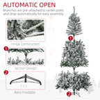 7.5' Prelit Artificial Flocked Christmas Trees