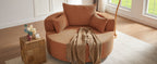 360° Swivel Accent Barrel Chair with Removable Pillows, Orange Red Chenille, 56.3 Inch