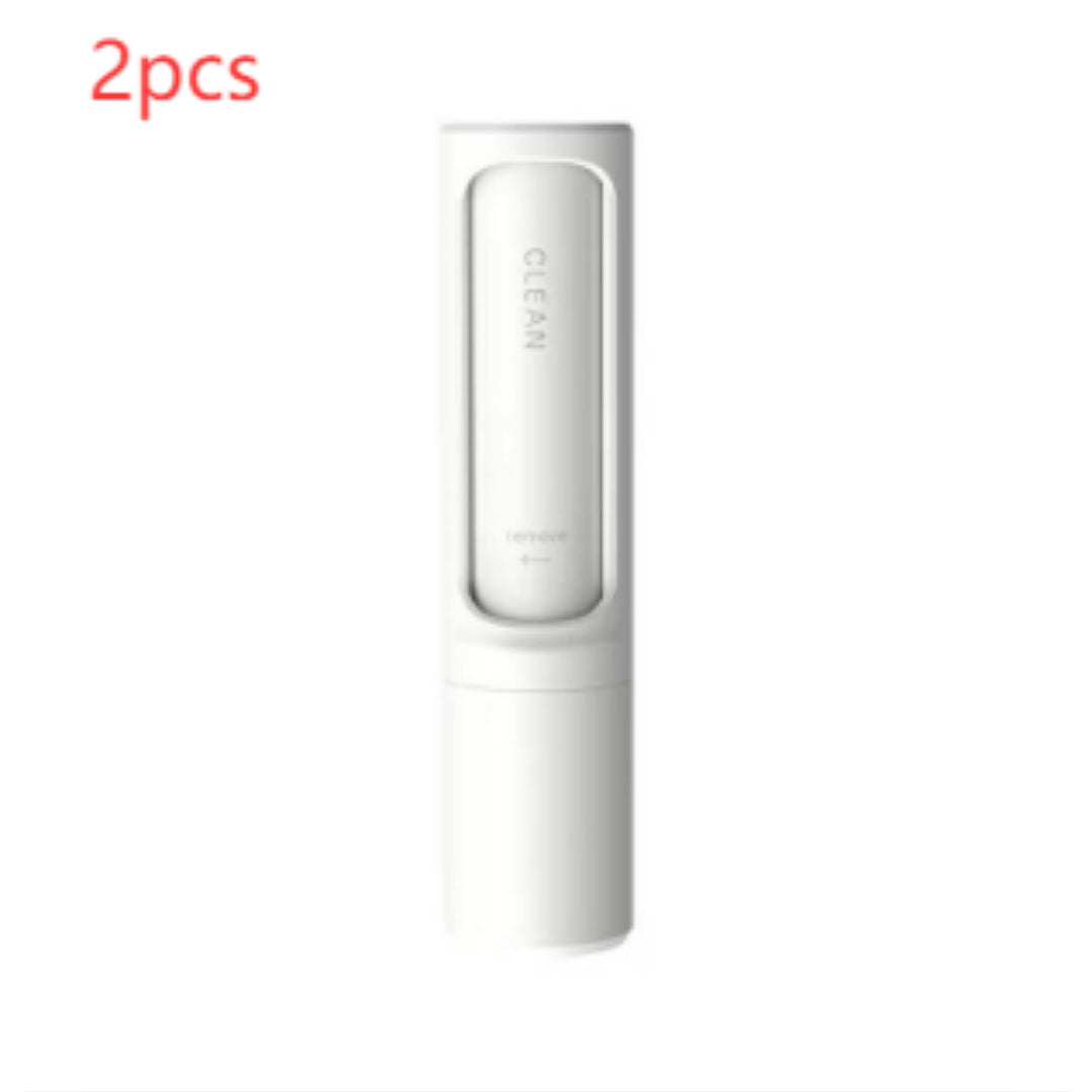 2-1 Reusable Pet Hair Remover Brush Lint Roller Portable Effective Self Cleaning Tool for Cat Dog Fur Hair Dust Removal Brush White 2pcs
