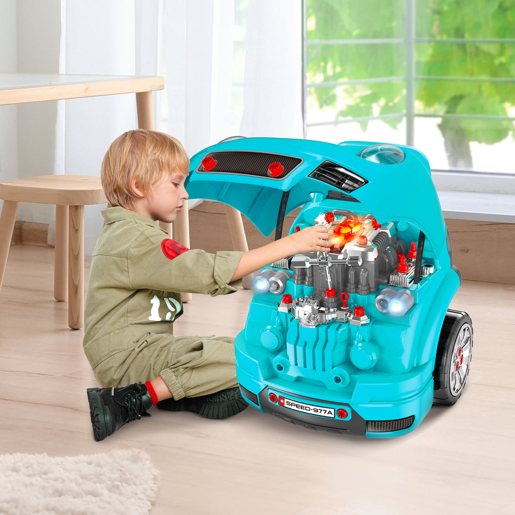 Mechanic Kids Truck Engine Toy Set Teal 450x420x360 mm