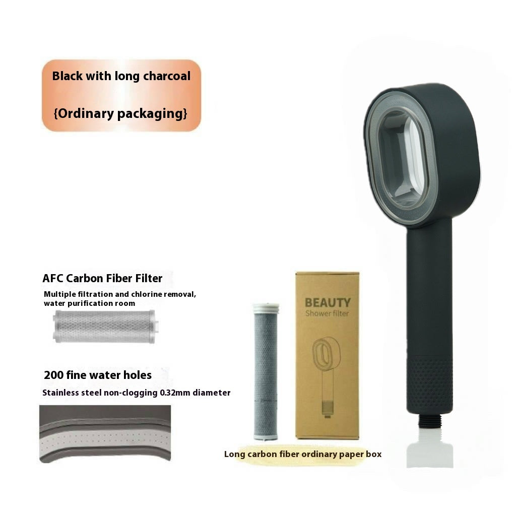 Aromatherapy Shower Head Girls Gift Box Black Long carbon box