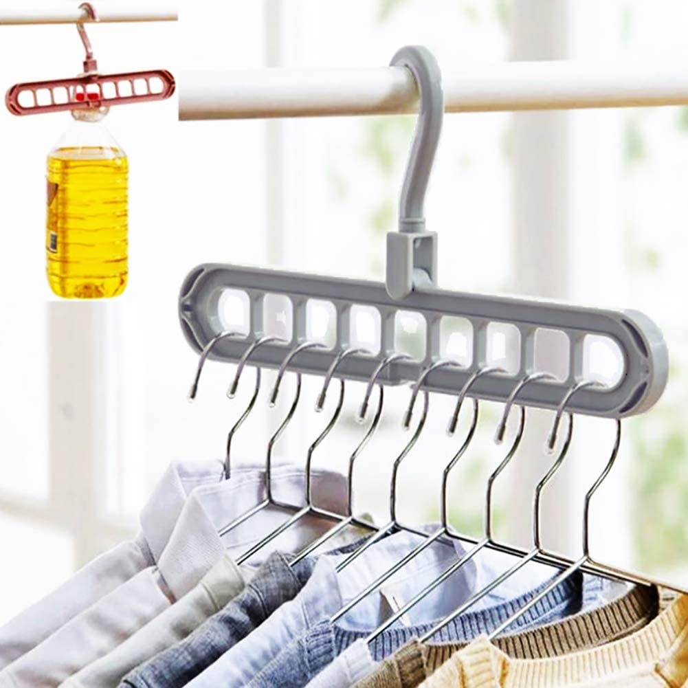 9-hole Clothes Hanger Organizer Space Saving Hanger Multi-function Folding Magic c Scarf Clothes Storage