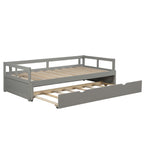 Contemporary Wooden Daybed with Trundle, Space-Saving Gray Twin to King Size Bed Default