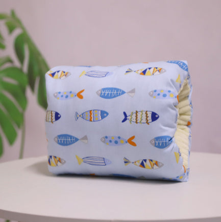 Adjustable Baby Cotton Nursing Arm Pillow Breastfeeding Washable Baby Infant Nursing Breastfeeding Pillow Cushion Arm Pad Sky Blue Little Fish 25X23CM
