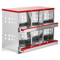6 Compartments, 84x43x62, Sloping Roof, Disassembled, Iron, Red Red