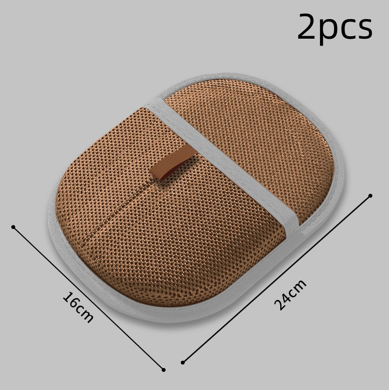 Pet Hair Remover Mitt Pet Hair Remover Gloves Deshedding Brush Glove For Dog Cat Rabbit With Long Short Curly Hair Light Brown 2PCS