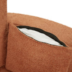 360° Swivel Accent Barrel Chair with Removable Pillows, Orange Red Chenille, 56.3 Inch