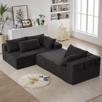 Modern Chenille Upholstered Sectional Sofa Couch Set,Modular 108' L Shaped Sectional Living Room Sofa Set With 6 Pillows,Free Combination Sofa Couch for Living Room,Bedroom(Left Chaise)W834P240009