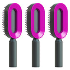 Self Cleaning Hair Brush For Women One-key Cleaning Hair Loss Airbag Massage Scalp Comb Anti-Static Hairbrush Set S
