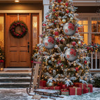 4PCS Set 4.7in Christmas Glass Ball Ornaments Hanging Tree Decor Home Party Holiday Decor