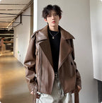 Men's PU Leather Jacket Sophisticated And Slightly Rebellious Look