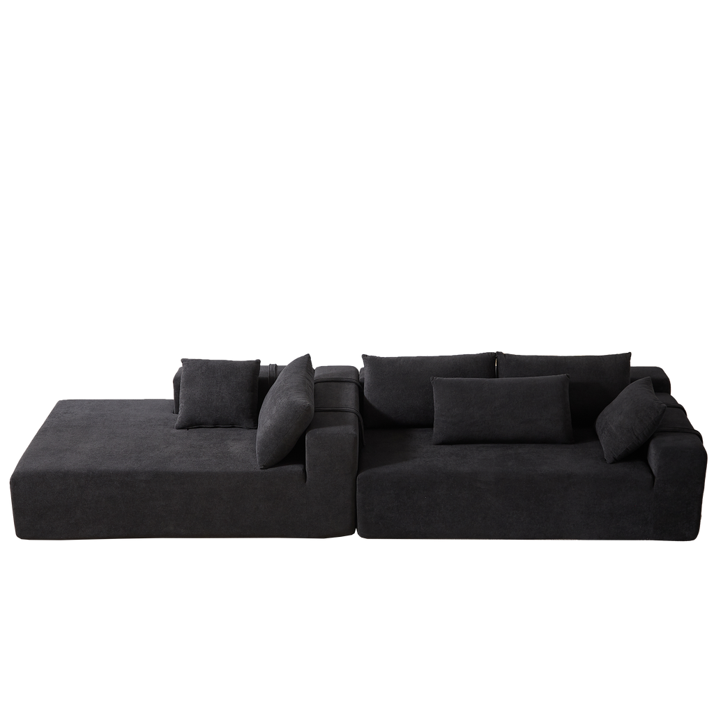 Modern Chenille Upholstered Sectional Sofa Couch Set,Modular 108' L Shaped Sectional Living Room Sofa Set With 6 Pillows,Free Combination Sofa Couch for Living Room,Bedroom(Left Chaise)W834P240009