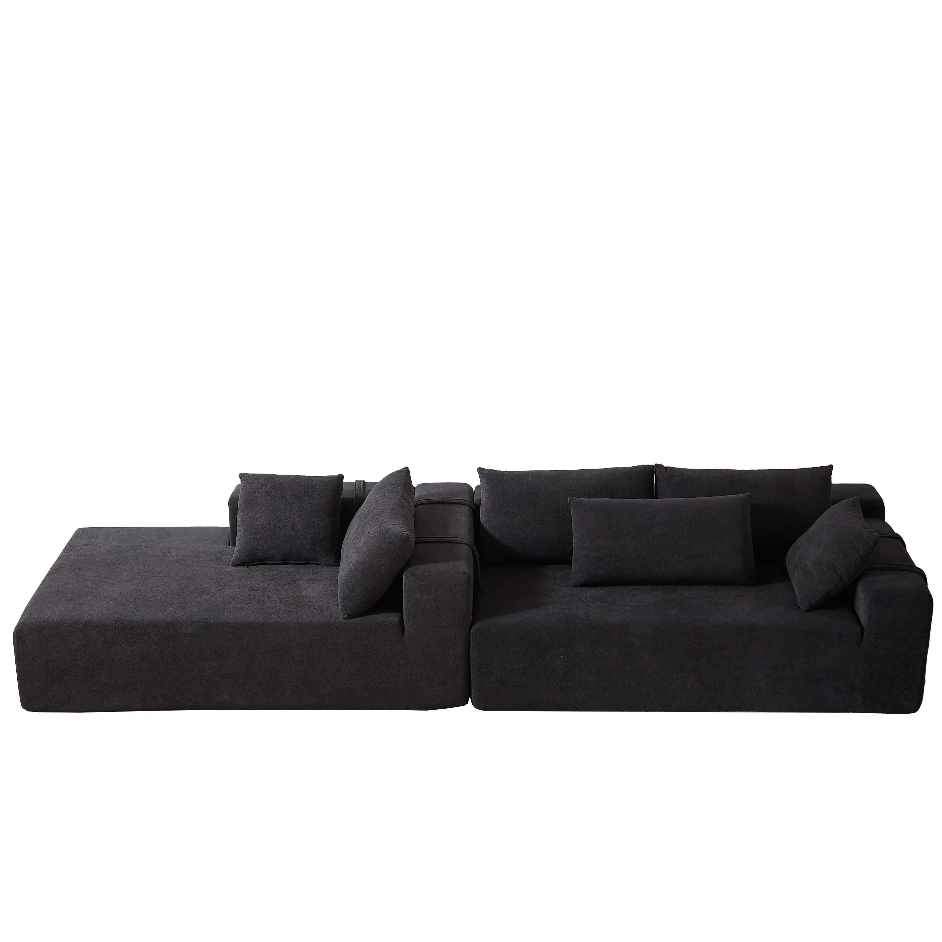 Modern Chenille Upholstered Sectional Sofa Couch Set,Modular 108' L Shaped Sectional Living Room Sofa Set With 6 Pillows,Free Combination Sofa Couch for Living Room,Bedroom(Left Chaise)W834P240009