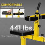 Adjustable Steel Seated Calf Raise Exercise Strength Training Gym Equipment, Yellow
