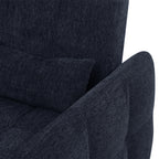 Modern Loveseat Sofa Pull-out Bed with Adjustable Backrest, USB Ports, Lumbar Pillows, Blue Chenille, 52.8'