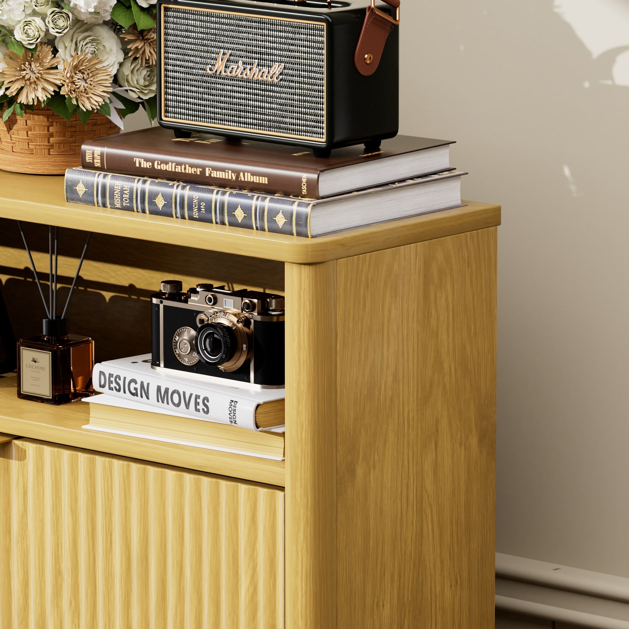 Shoe Cabinet Storage for Entryway Hidden Shoes Storage Cabinet with 3 Flip Drawers, Tall Free Standing Shoe Organizer Rack for Foyer, Hallway. Natural,31.6'' L x 9.6'' W x 54.4'' H.