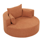 360° Swivel Accent Barrel Chair with Removable Pillows, Orange Red Chenille, 56.3 Inch Default