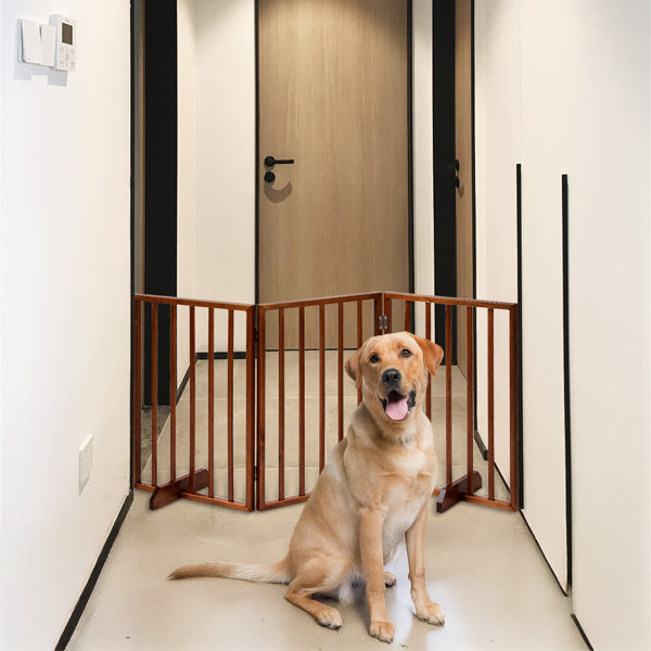 24 Inch Brown Foldable 3-pack Pet Fence