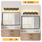 Bathroom Light Fixtures Over Mirror 5-Lights Bathroom Vanity Light with Clear Globe Glass Shade Modern Black Vanity Light Wall Sconce Vanity Lighting for Bath(Bulbs Not Included)