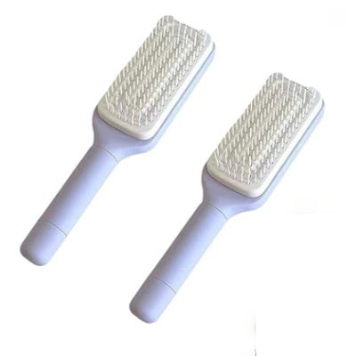 4 In 1 Self Cleaning Hair Brush New Self-Cleaning Anti-Static Massage Comb Scalable Rotate Lifting Self Cleaning Hairbrush Roland Purple 2pc