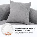 LY-025 Grey Curved Modular Sectional Sofa with 30D High-Density Chenille Upholstery, 110'' Long