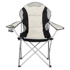 Camping Chair, Grey Iron Frame, Off-white Black White And Grey