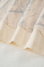 Khaki Camo Mock Neck Baggy Sweatshirt- Women