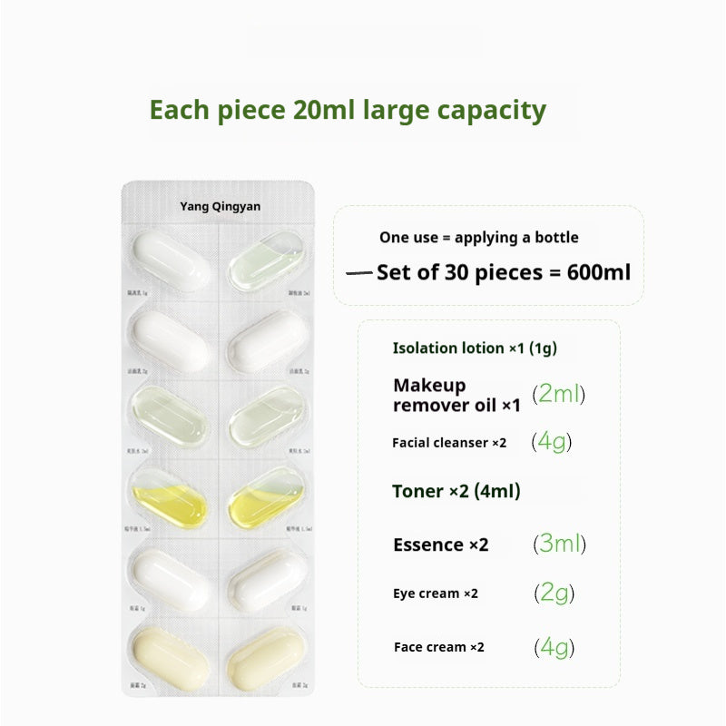 Disposable Water Emulsion Sample Travel Set Genuine Skincare Products 7 piece trial pack