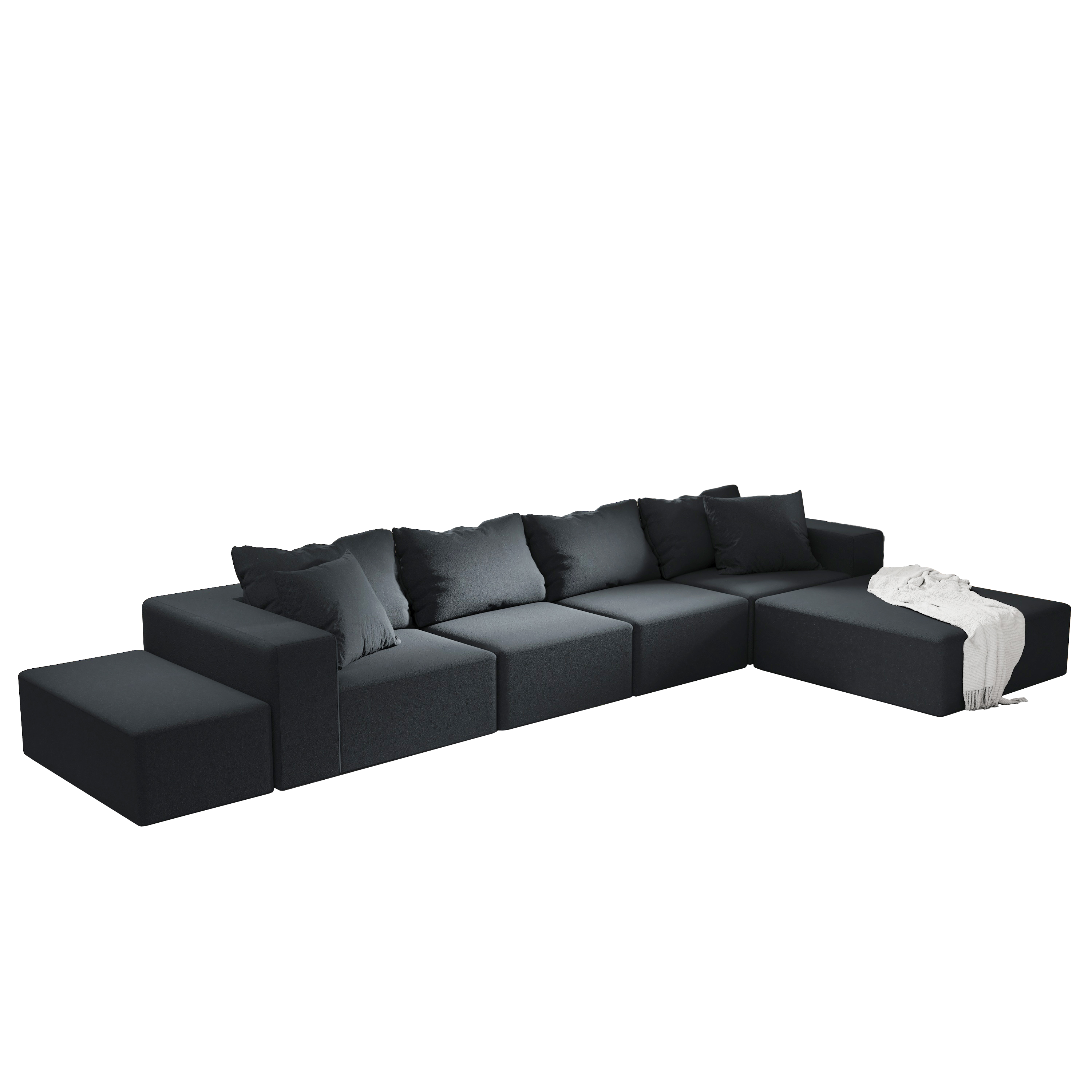 Modern Upholstered Sectional Sofa Couch Set,Modular 132' L Shaped Sectional Living Room Sofa Set With 6 Pillows,Free Combination Sofa Couch for Living Room,Bedroom