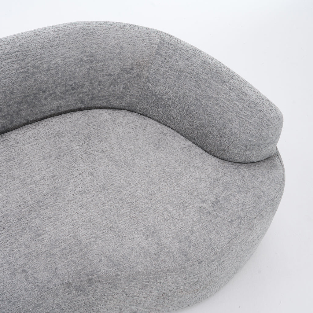 LY-025 Grey Curved Modular Sectional Sofa with 30D High-Density Chenille Upholstery, 110'' Long