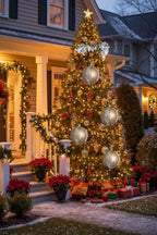 6PCS Set 3.9in Christmas Ball Ornaments Glass Hanging Ball Tree Decor Party Holiday Home Decor