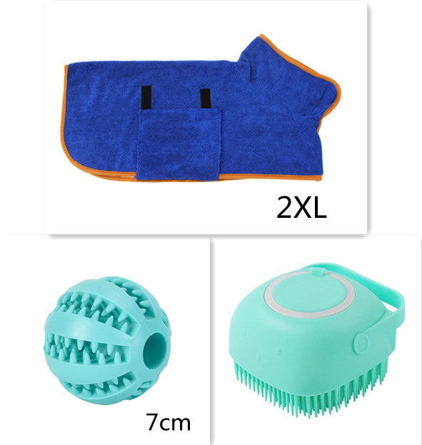 Silicone Dog Bath Massage Gloves Brush Pet Cat Bathroom Cleaning Tool Comb Brush For Dog Can Pour Shampoo Dog Grooming Supplies Set1 square