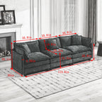 Cloud Sofa 3 Seats (Ottoman is not included), Modern Sectional Couch, for Living Room Bedroom and Apartment, Comfy Double Layer Upholstered Seat Cushion, Breathable Chenille Fabric, Beige,SW5013BG