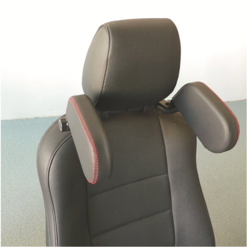 Car headrest pillow Sleep Adjustable Side Car Soft Travel Seat Headrest Auto Leather Support Neck Pillow Cushion car accessories Black red