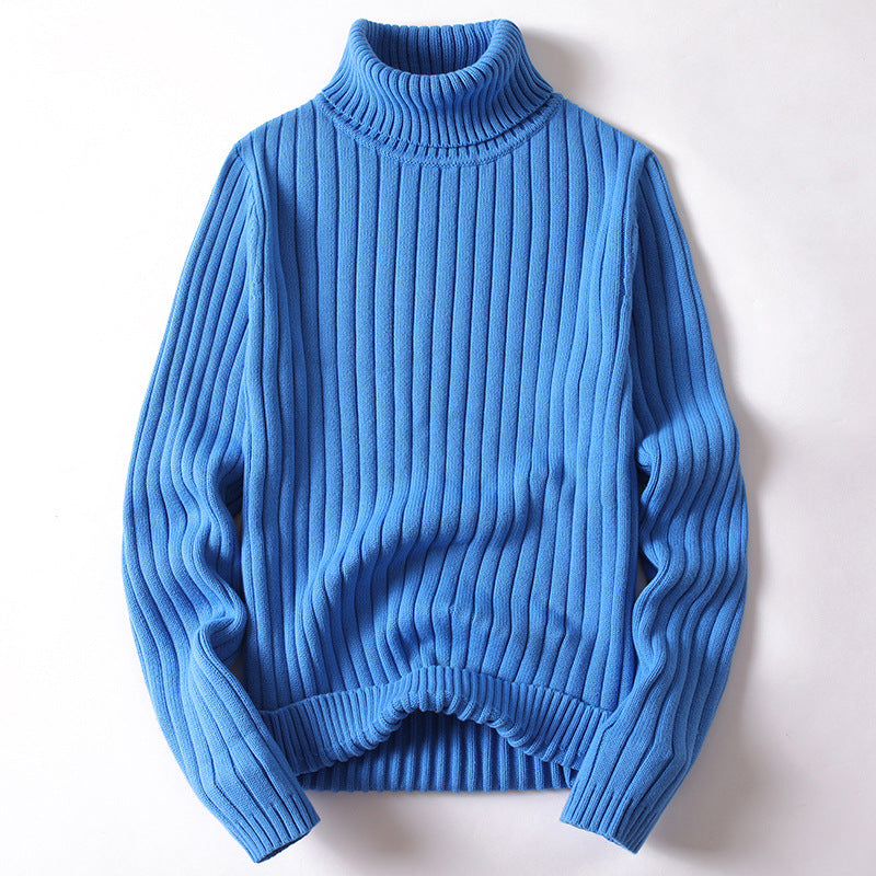 All-matching Men's Clothing Knitted Base Clothes Blue