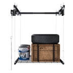 Overhead Garage Storage Rack 4x4 FT for High Ceilings 10-12 FT, 250LBS Capacity All-Steel Construction with Safety Lock (Installation Required, Heavy-Duty Garage Organizer)