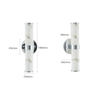 Resin Imitation Marble and Chrome Wall Sconce, Set of 2,Modern Vertical Light Fixture for Bathrooms, Hallways, and Bedrooms (Only Indoor)