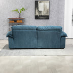 84' Chenille Sofa Small Sofa Loveseat Deep Seat Sofa Couch with 2 Throw Pillows & Memory Foam for Living Room Apartment Office Lounge-Blue