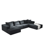 Modern Upholstered Sectional Sofa Couch Set,Modular 132' L Shaped Sectional Living Room Sofa Set With 6 Pillows,Free Combination Sofa Couch for Living Room,Bedroom