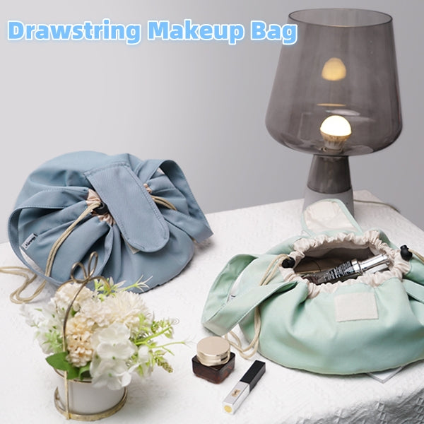 Barrel Drawstring Makeup Bag Large Capacity Women's Cosmetic Bag Toiletries Organizer Pouch Lady Travel Storage Case