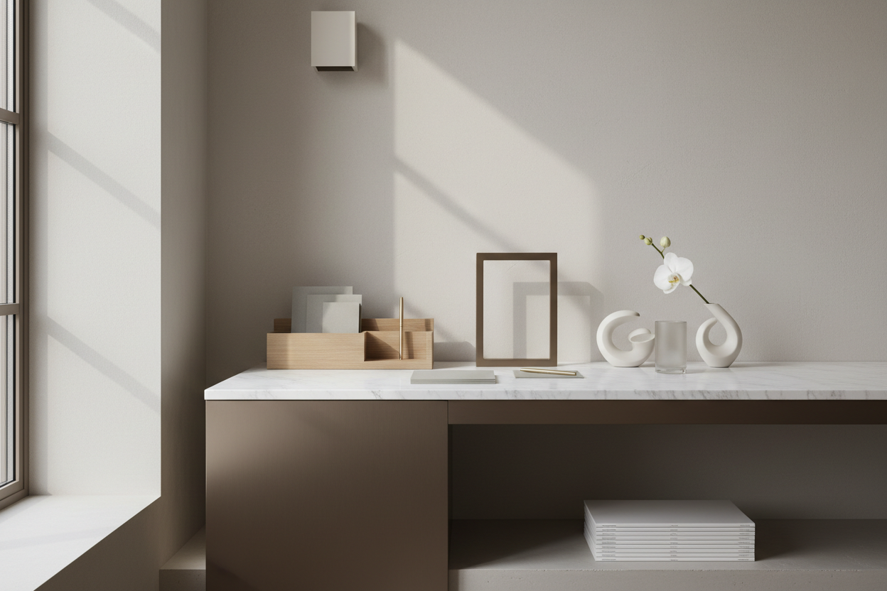 Refined editorial imagery representing a modern global brand.
Neutral tones, professional atmosphere.
No logos, no people posing.
High-end magazine-style photography.
